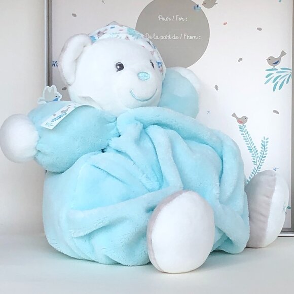 Kaloo Brand New Aqua Bear w/Hat - Medium Soft Plush Stuffed Animal for Baby 0+ - Picture 4 of 8